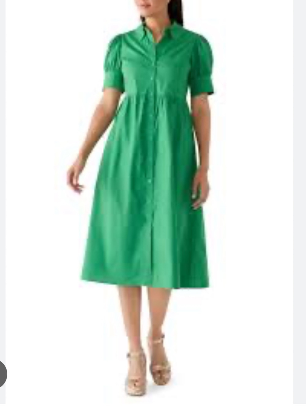 NWT crown & ivy Meredith Puff Sleeve Shirt Dress